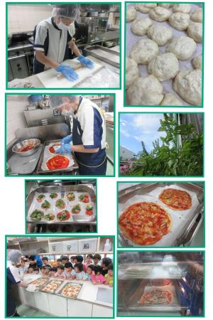 202３年８月１日　
『風組(5歳児クラス)収穫したバジル・トマト・イタリアンパセリでマルゲリータを作りました！』　
　